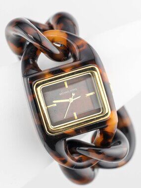 Michael Kors MK-4239 Tortoise-Tone Quartz Analog Women's Watch New Battery